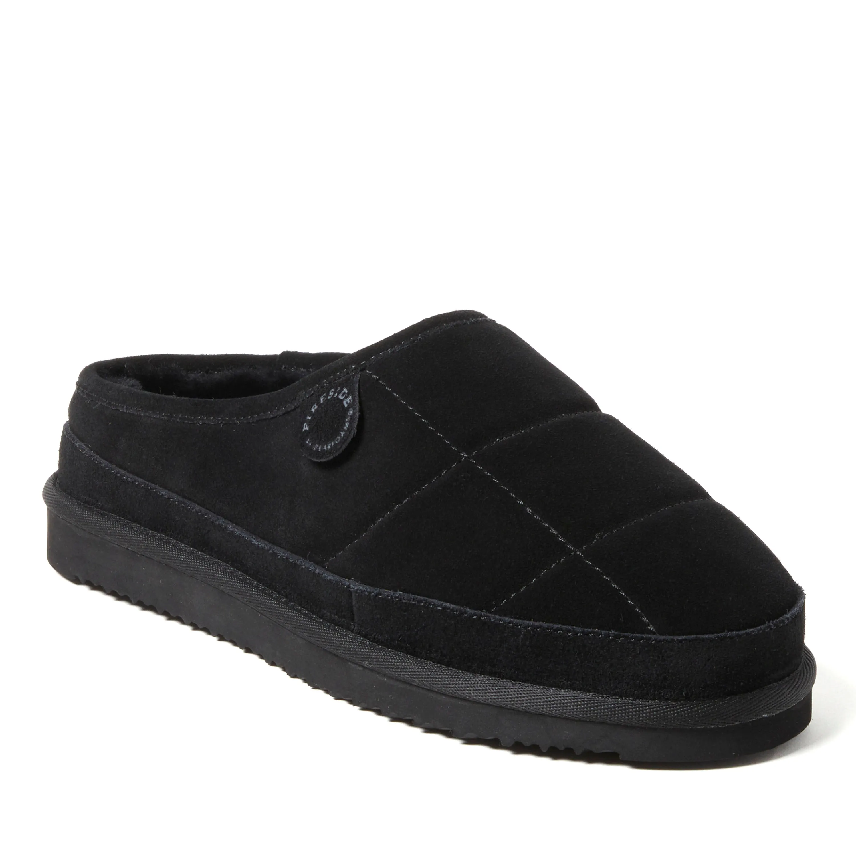 Padded Straps day trip Fireside by Dearfoams Men's Grafton Quilted Genuine Shearling Clog Slipper