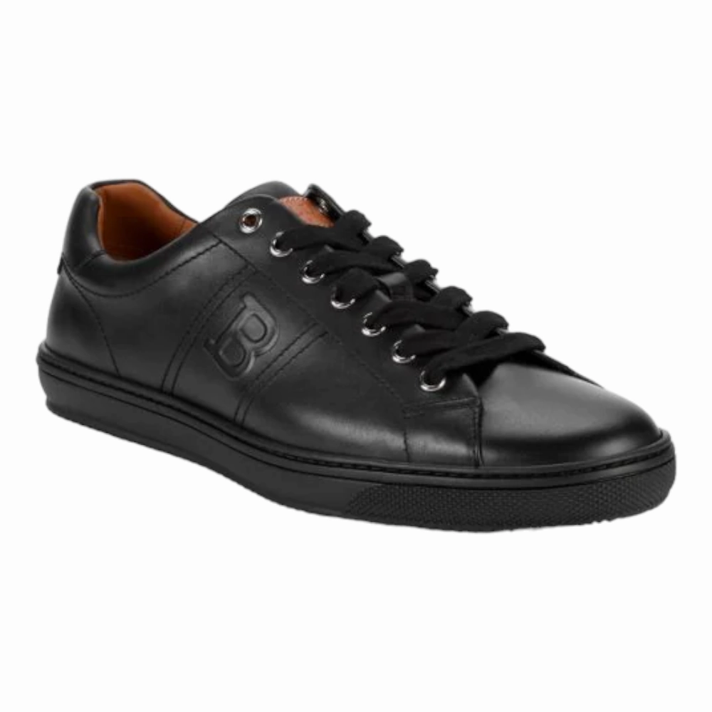 modern running wear Bally Orivel Men's 6240301 Black Leather Sneaker