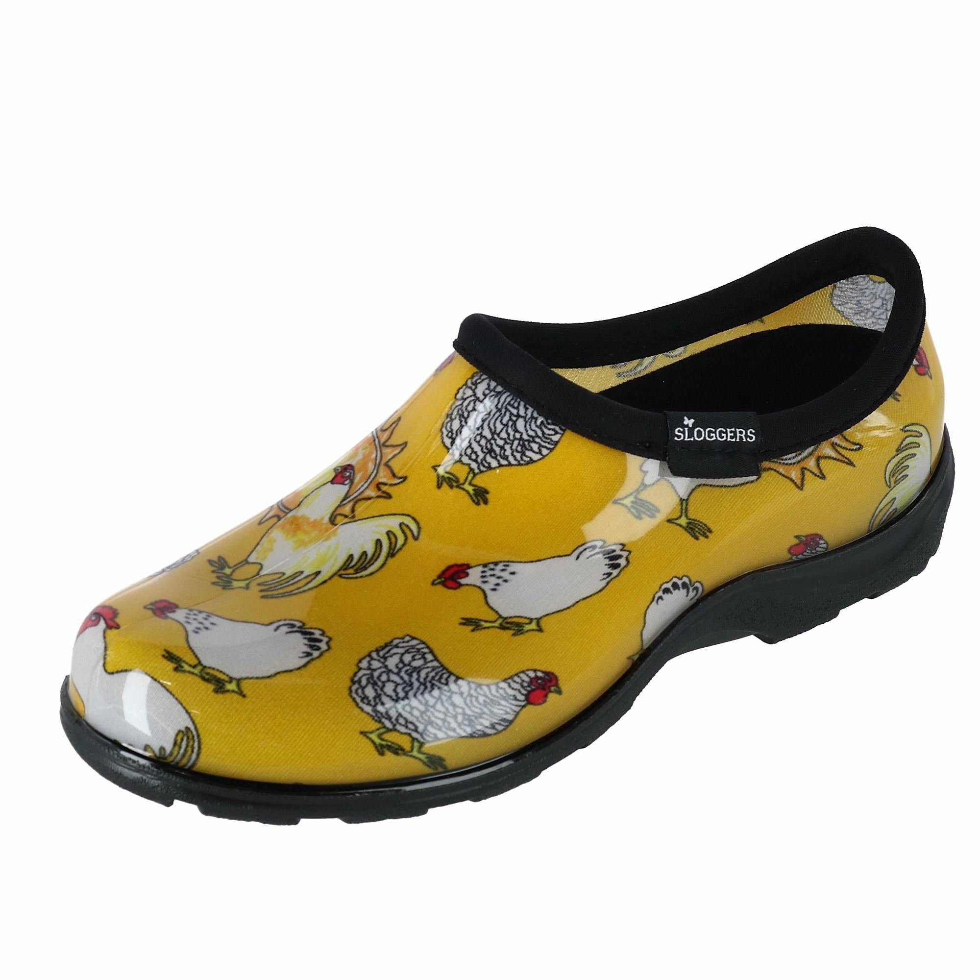 Women's Chicken Print Short Rain and Garden Shoes Comfort Wrap Flexible Frame River Crossing