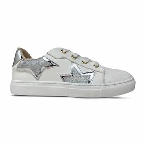 Kids Miss Harper Sneaker In Silver Glitter zip zipper
