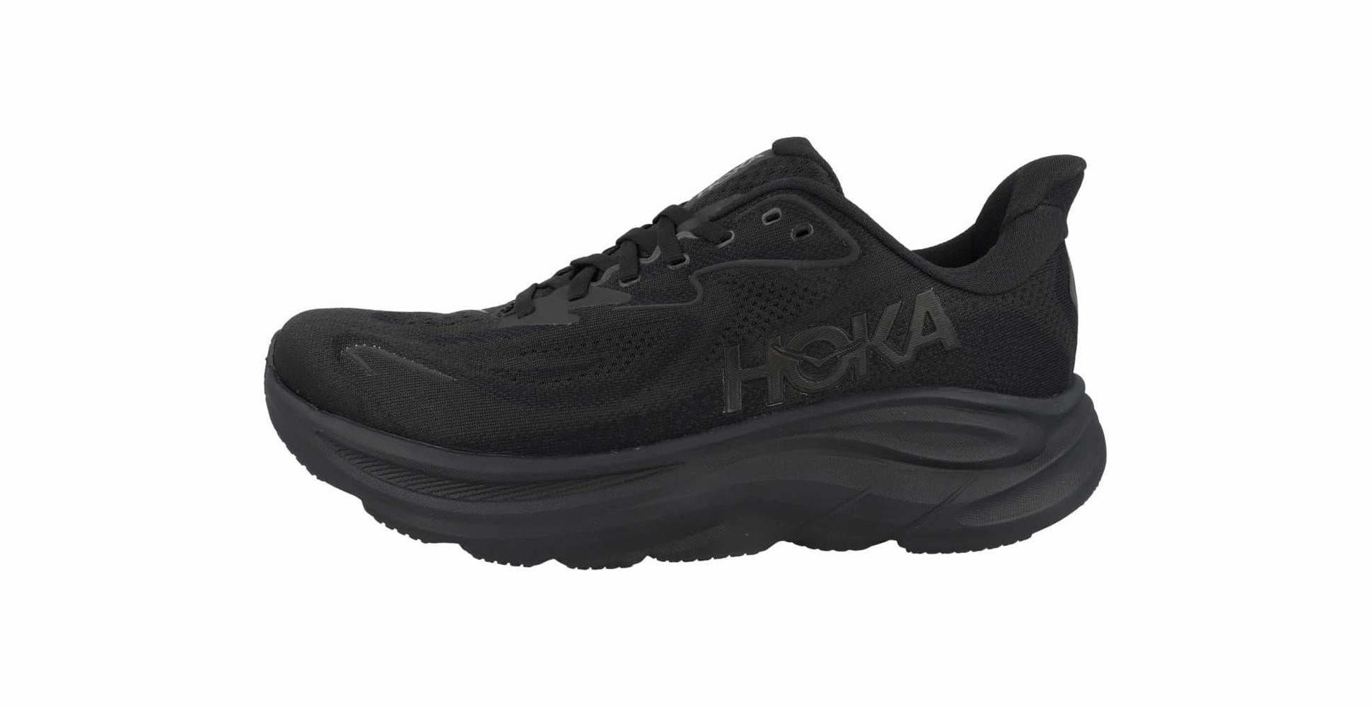 Fast Hoka One Mens Clifton 10 Road Running Shoes - Black