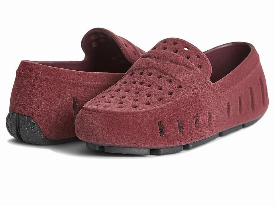 Floafers Prodigy Driver Shoes Kids Burgundy Suede Slip On Loafers SGN1541 warm weather Relaxed Design