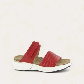 Women's Vesta Sandals - Medium In Kiss Red Heel Support