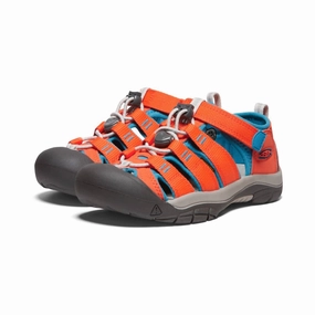Boy's Newport H2 Sandals In Orange/blue portable hook and loop closure