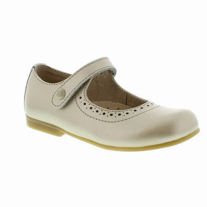 Torque Reduction Engineering Comfort Padded FootMates Emma 3104 Mary Jane Girls US 9.5 Soft Gold Leather Dress Shoes ZPO694 (Gold,9.5)