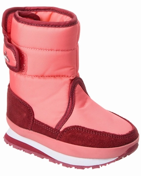 Metallic Accent Closed Toe Design Rubber Duck Snowjogger Boot