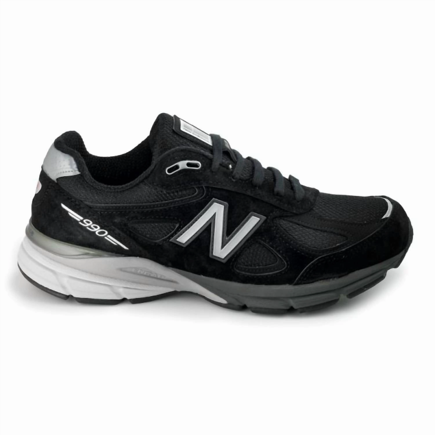 zipper - closure running shoes Men's 990V4 Running Shoes In Black