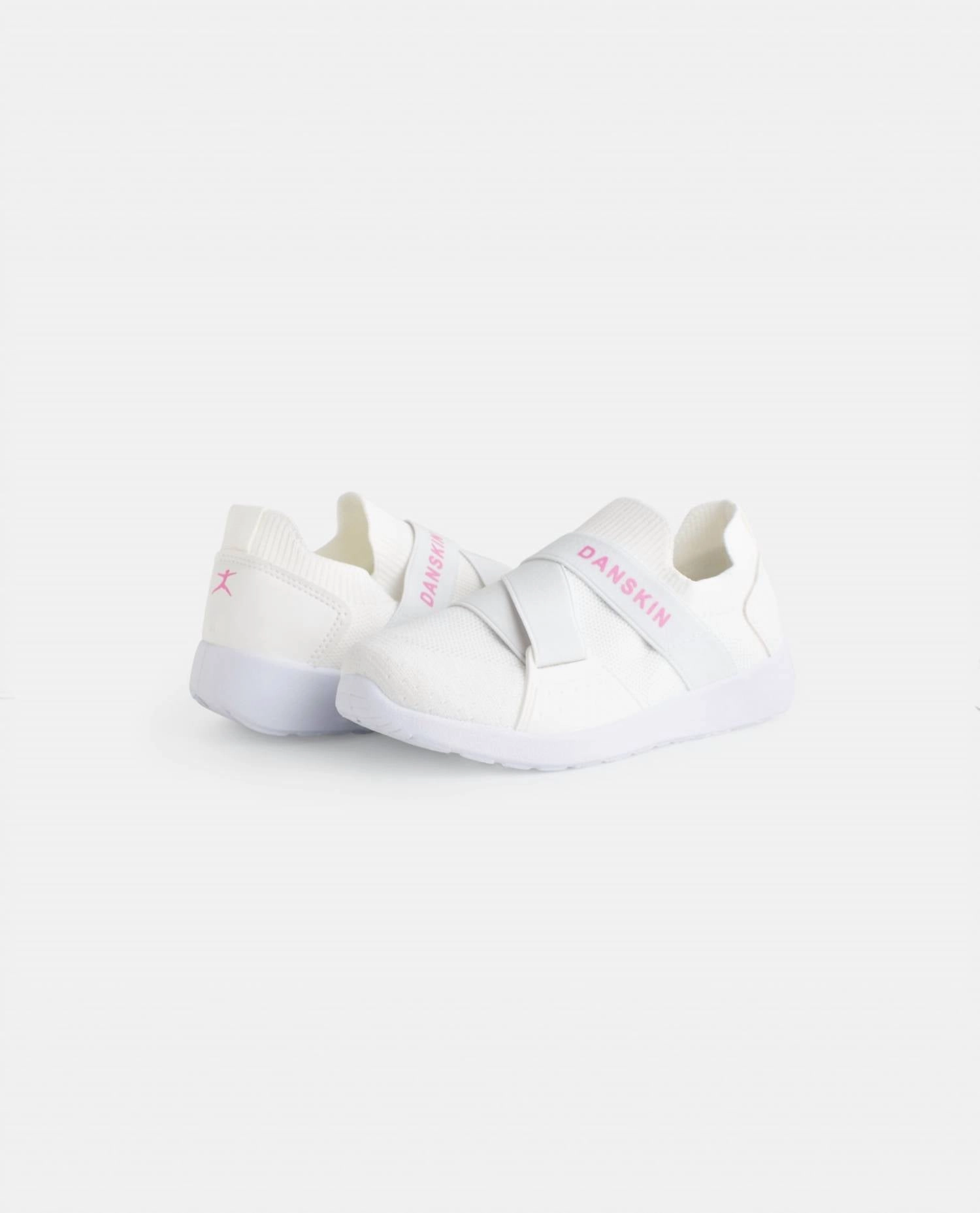 Girls Elite Slip On Sneaker In White/hot Pink Urban breathability