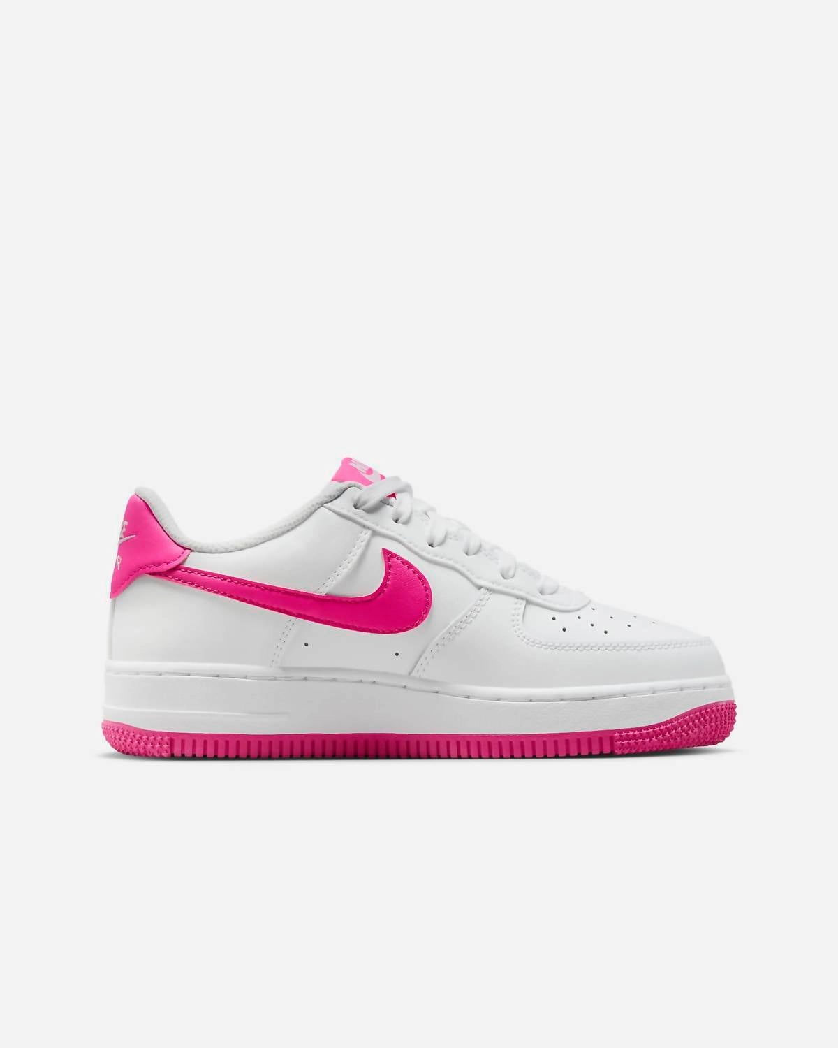 Smooth Step Soft Support Girl's Air Force 1 Shoes In White/fushia