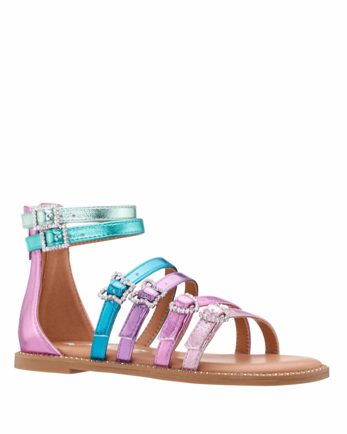 Classic Flip-flops White Clean Girl's Brie Sandal In Pastel Multi