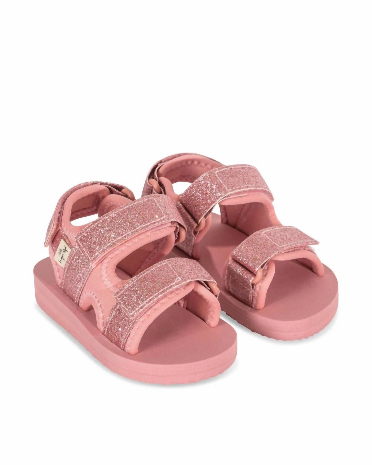 Girl's Glitter Sun Sandal In Mellow Rose Fashionable Beach Footwear High Heel