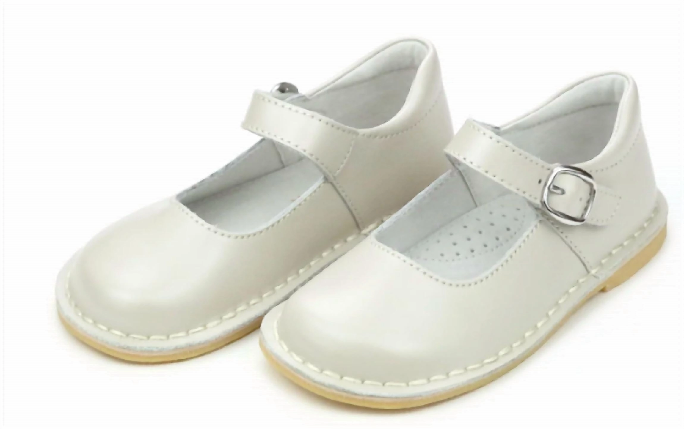 Girl's Grace Mary Jane Shoes In Light Stone Pad Ease Vintage Style