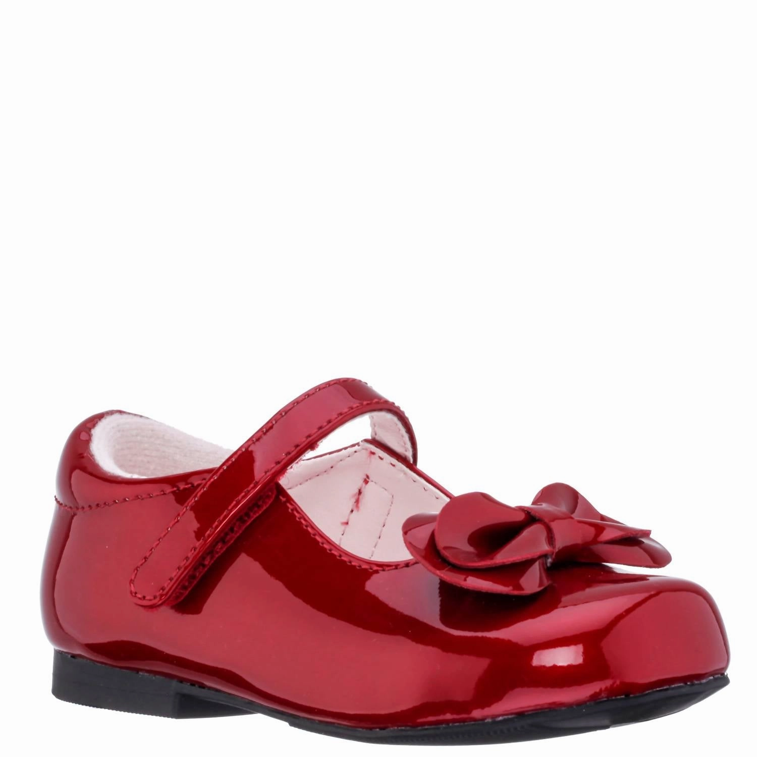 Daily Edge Adjustable Straps Girl's Krista Shoes In Red Patent