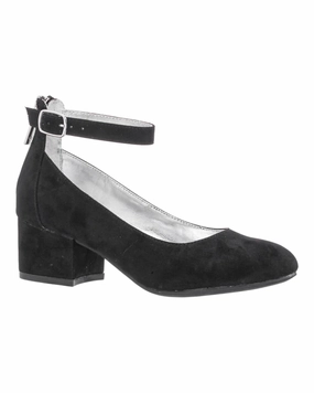 Girl's Lennie Pumps In Black Microsuede Summer Breath