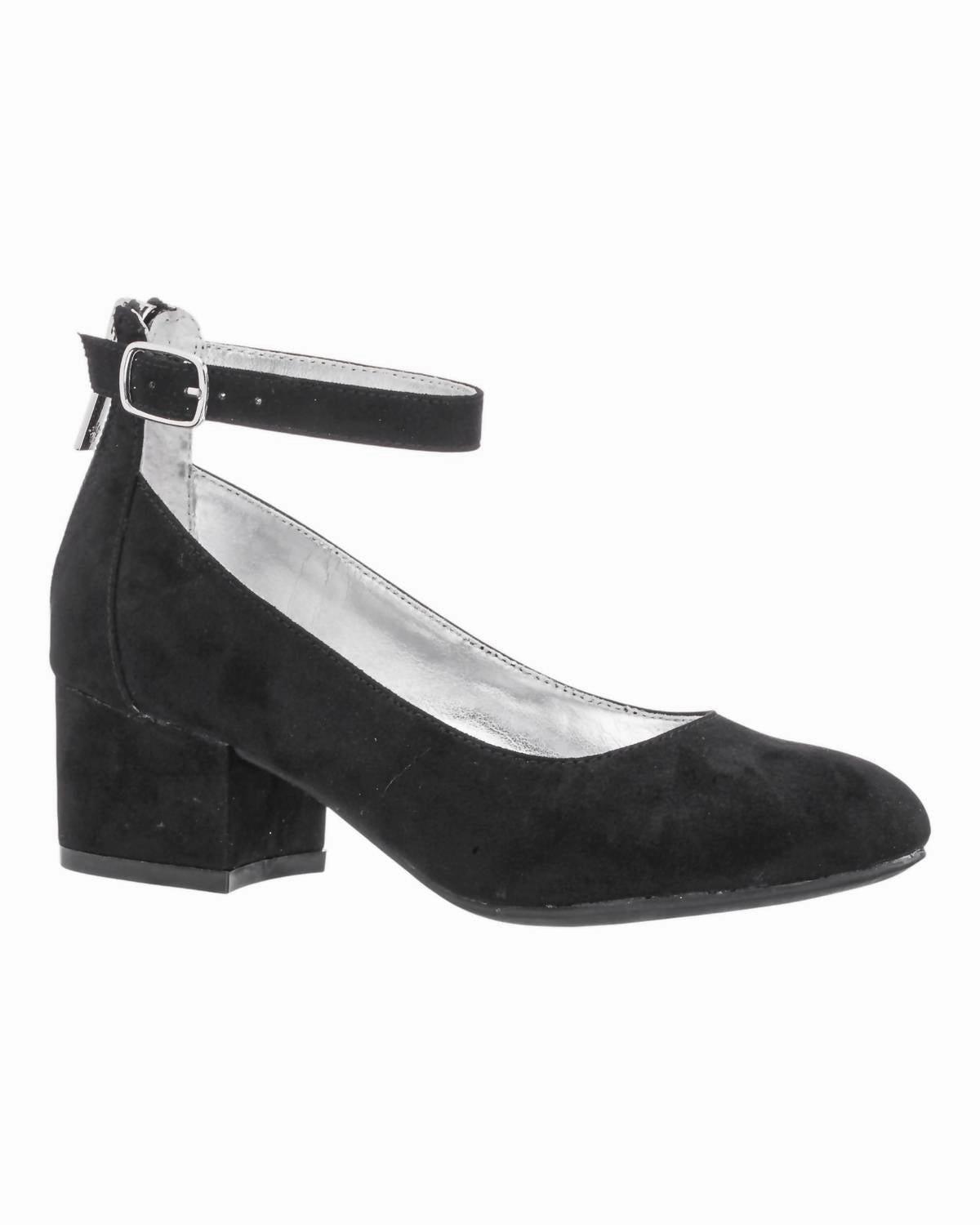 Girl's Lennie Pumps In Black Microsuede Summer Breath