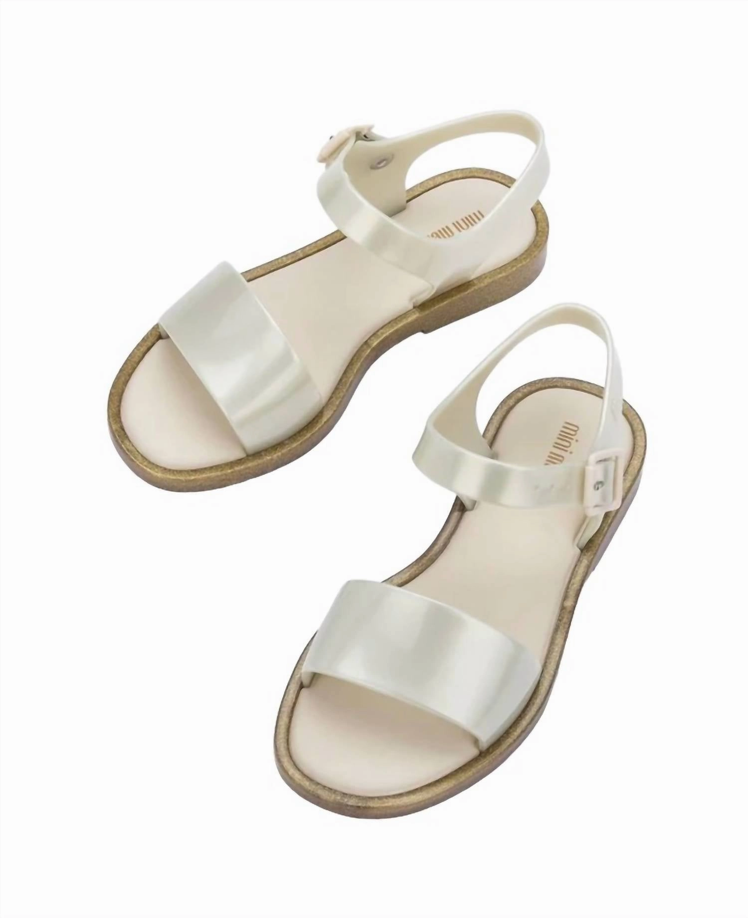 Girl's Mar Sandal In White Glitter Comfort Focused Travel Glam