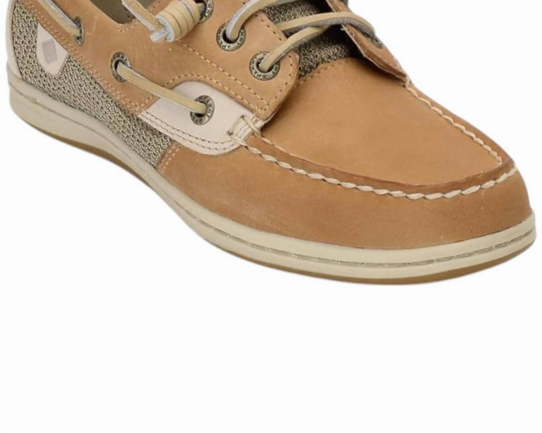 Girl's Songfish Boat Shoes In Linen Oat Dog Jog