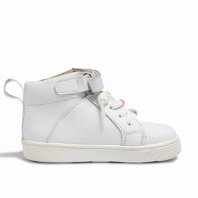Girl's Wonderwall Hightop Sneaker In White Perforated Upper Design