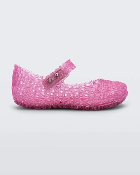 Low Tone Soft Motion Girls' Campana Papel Flats In Pink Glitter