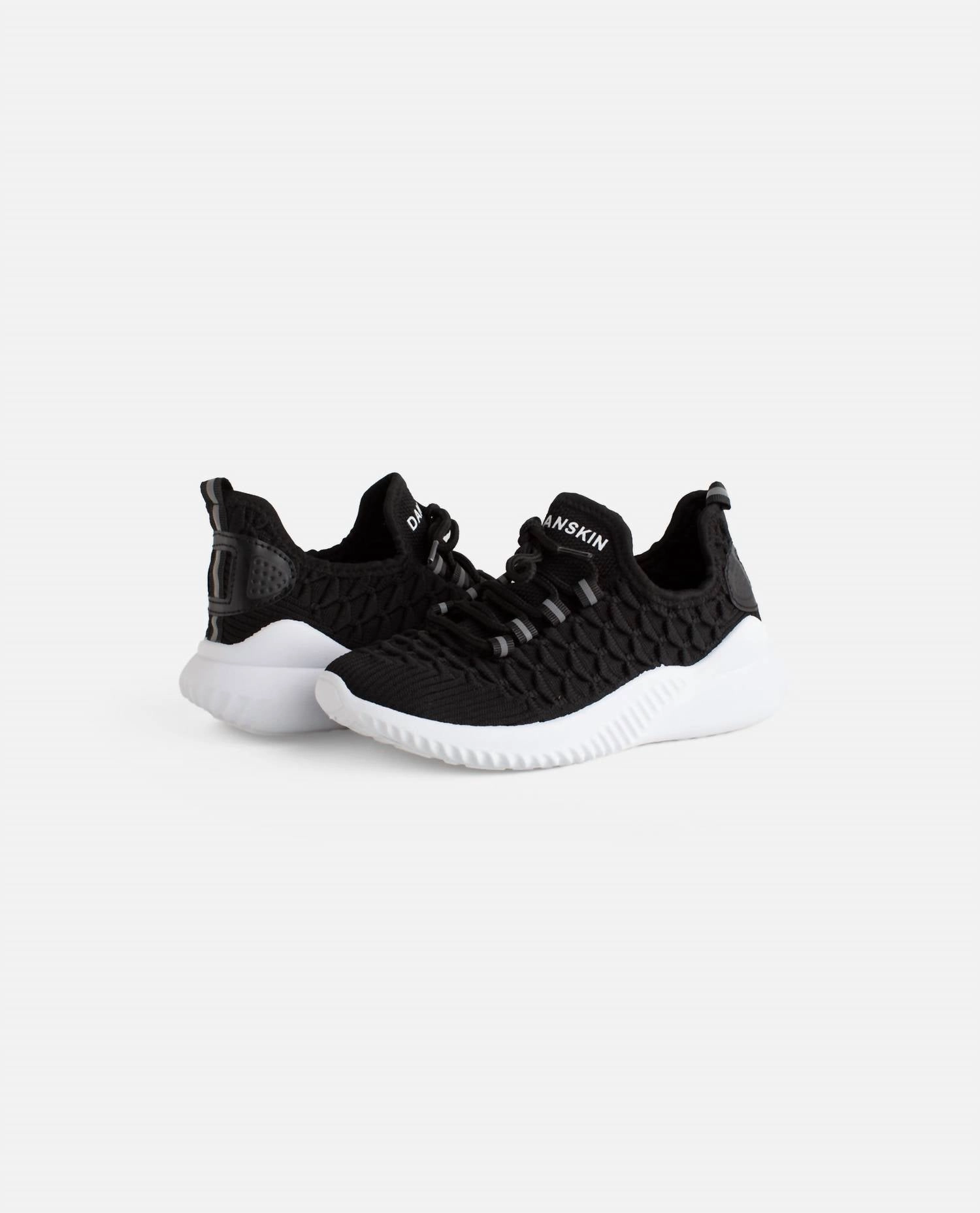 Girls Stunt Lace Up Sneaker In Black Work Walk Soft Finish