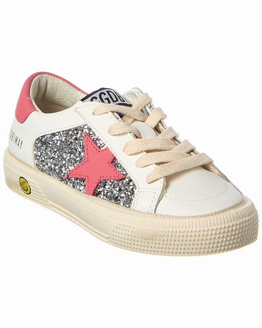 Sunny Walk Golden Goose May Leather & Glitter Sneaker