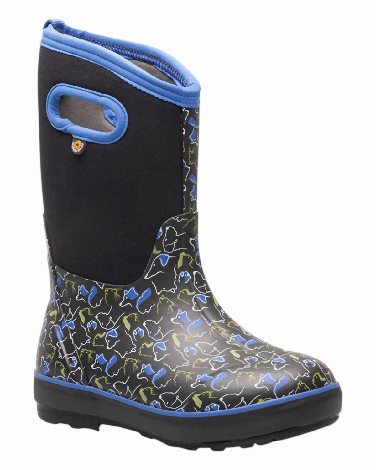 Boy's Classic Pets Boots In Black Multi Breathable Work Commute Seamless Comfort Urban Commute
