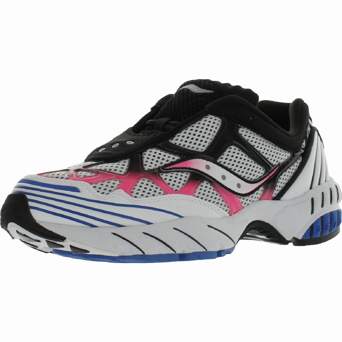 Grid Web Mens Mesh Padded Insole Sneakers Elastic Lacing