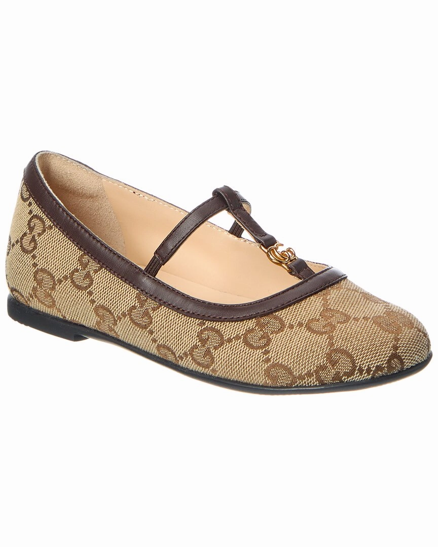 Practical Style Gucci GG Canvas & Leather Flat