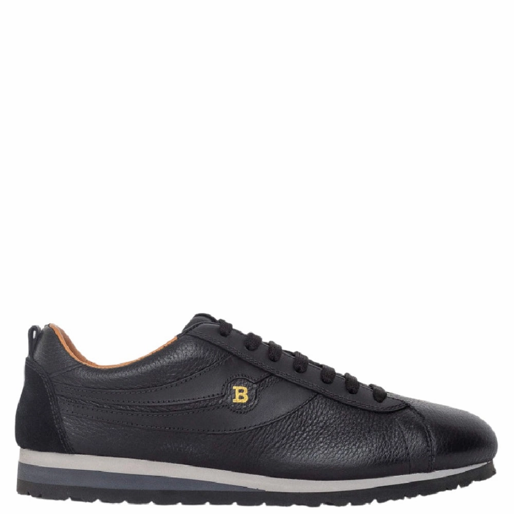 enjoyable running experience amateur - use shoes Bally Bredy 6222737 Men's Black Deer Leather Sneakers
