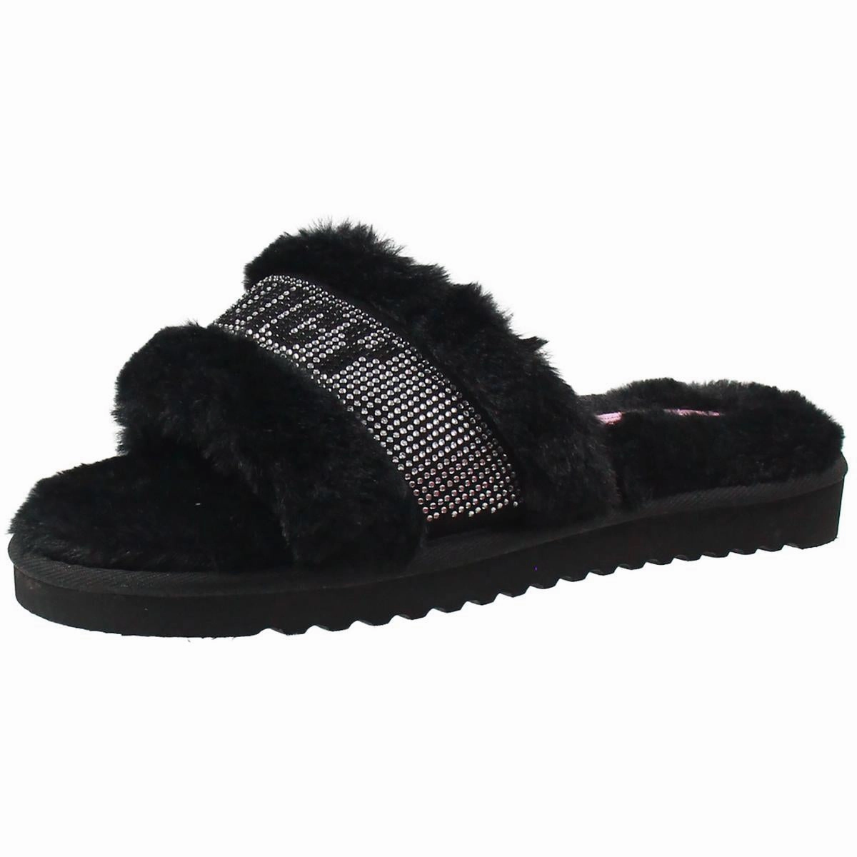 Smart Fit Chill Relaxation Fit halo Womens Embellished Faux Fur Slide Slippers