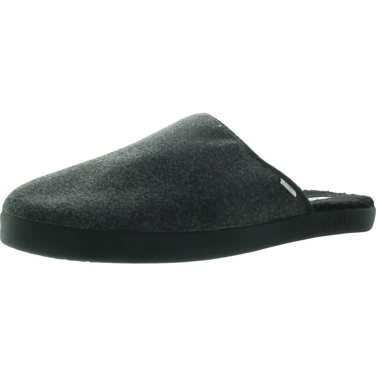 synthetic leather Harbor Mens Faux Fur Lined Polyester Slide Slippers