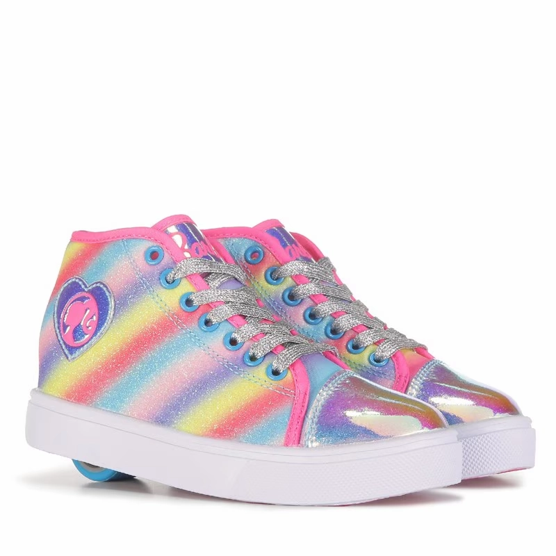 Move Free Clear Run Heelys Veloz Kids Pink Cyan Silver Round Toe Rollerskate Shoes JOBB444