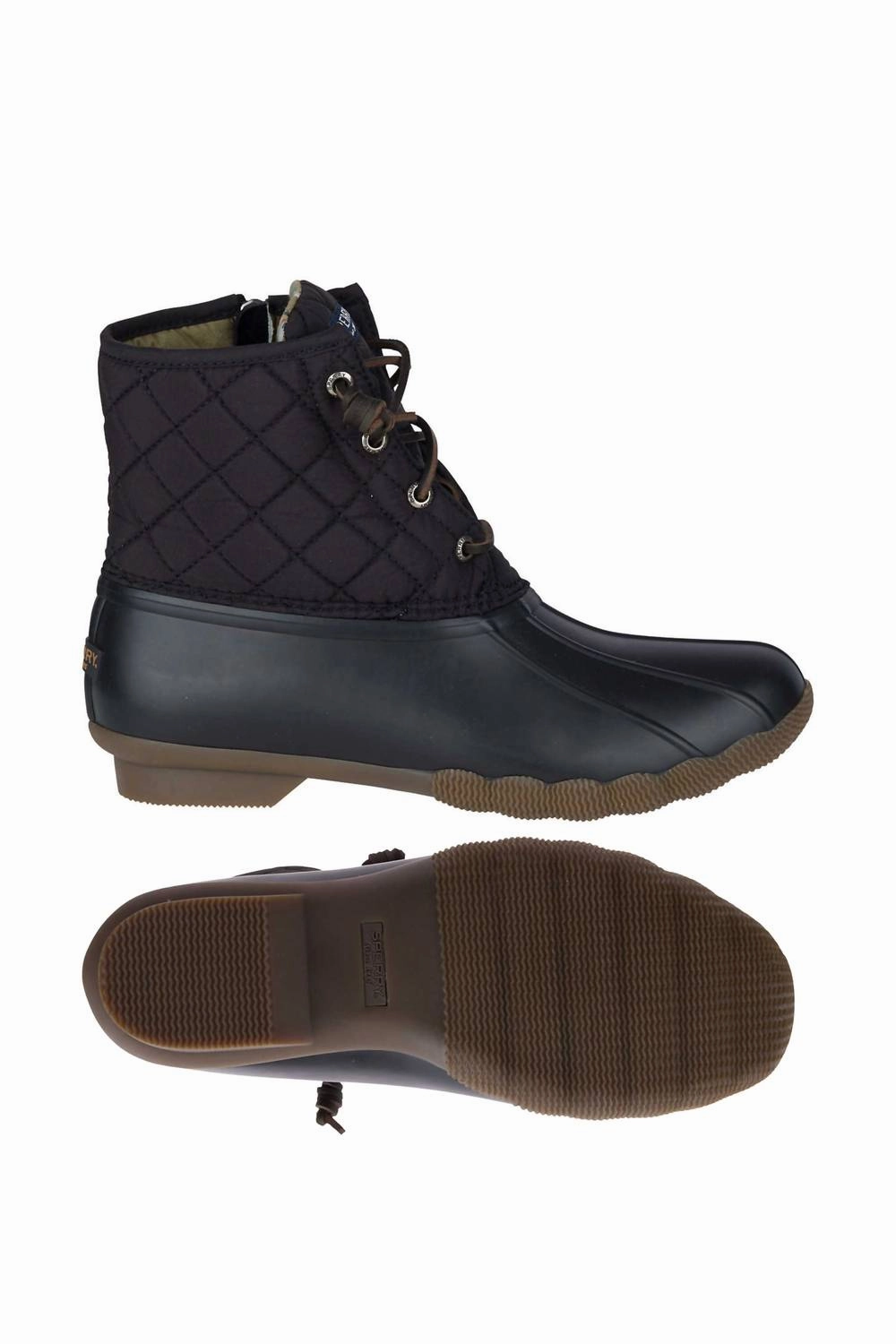 Women's Saltwater Quilted Duck Boot - Medium Width In Black Winter Comfort