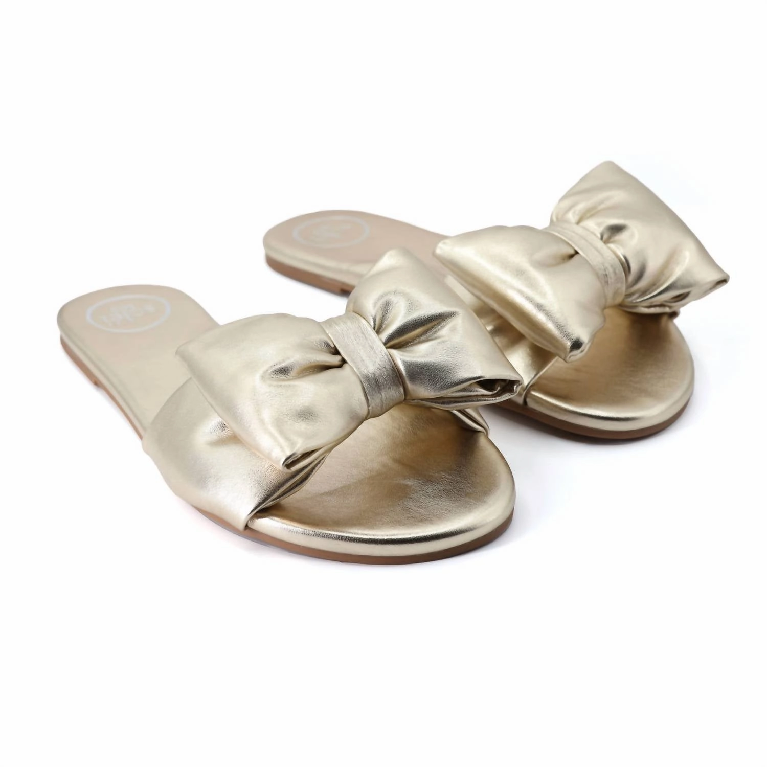 Women's Rafie Bow Slide In Light Gold Easy Walk Slip