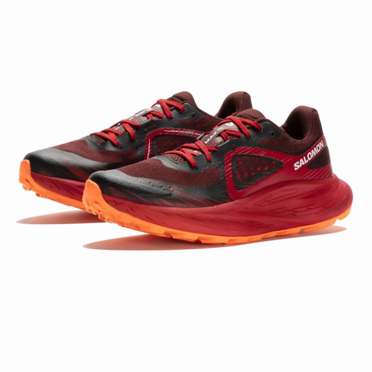 Men's Glide Max Tr Trail Running Shoes In Bitter Chocolate/red Dahlia/shocking Orange forefoot - support running option