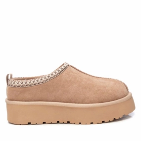 Padded Footbed Women's 143237 Round Toe Slippers In Beige