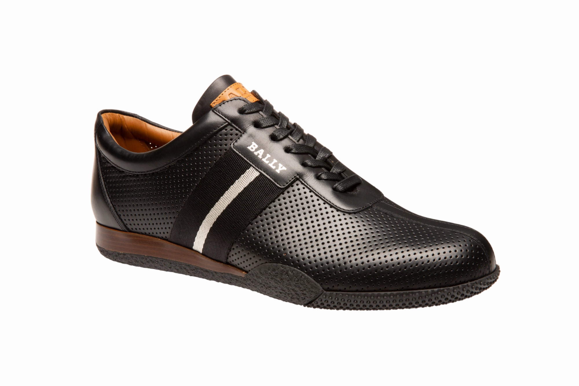 hook - and - loop - trimmed - design shoes exceptional - running Bally Frenz Men's 6230483 Black Perforated Leather Sneakers