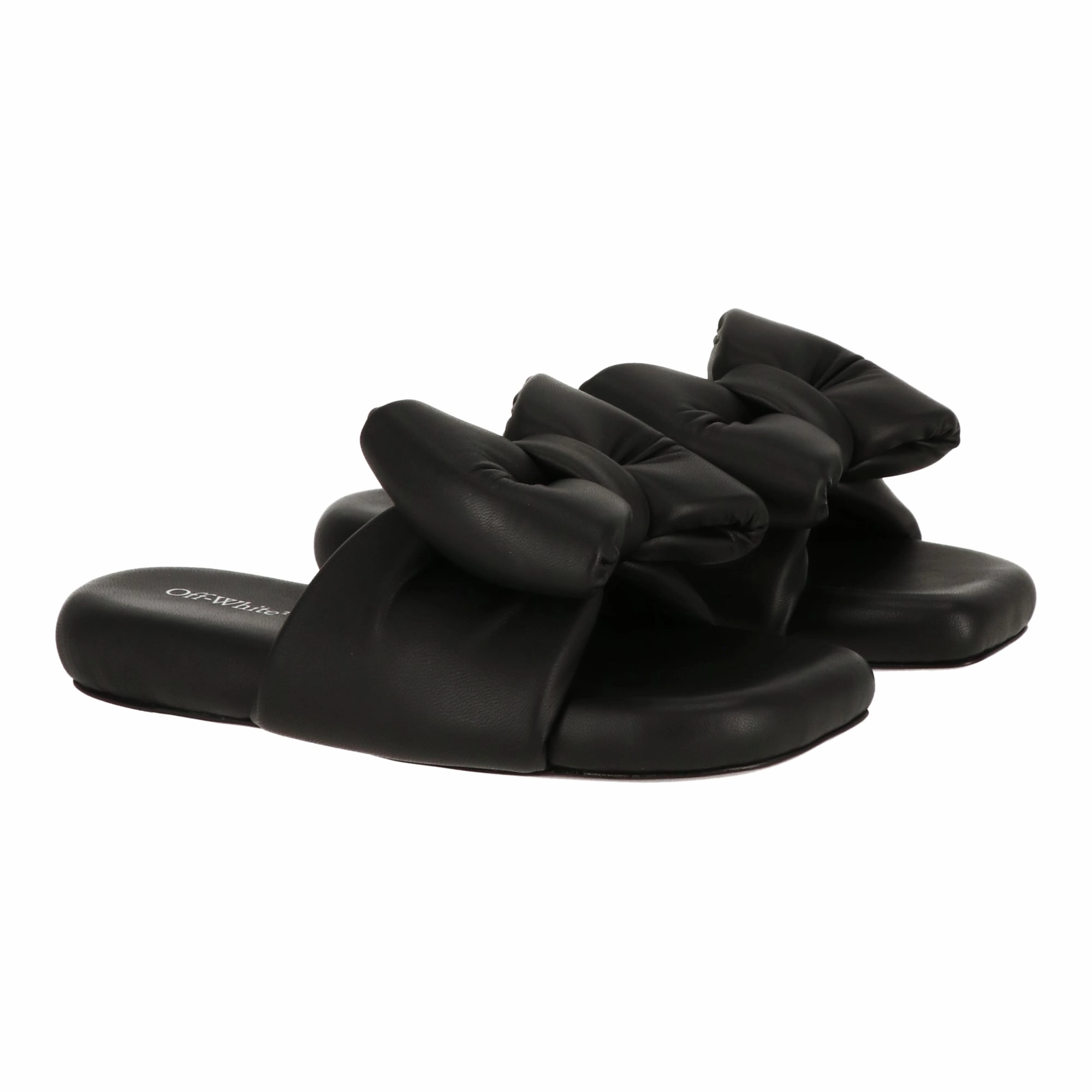 Quick Relax Sandals Streamlined Off White Womens Black Slipper