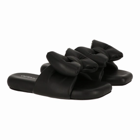 Quick Relax Sandals Streamlined Off White Womens Black Slipper