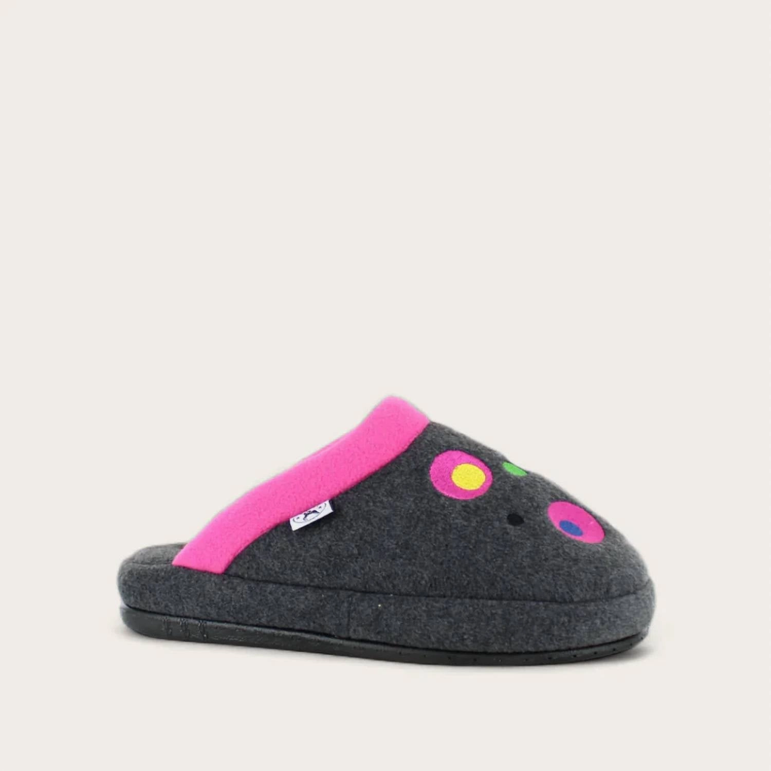 Women's Repose Slippers In Grey/pink Circles Quick On-The-Go Comfort Ankle Support