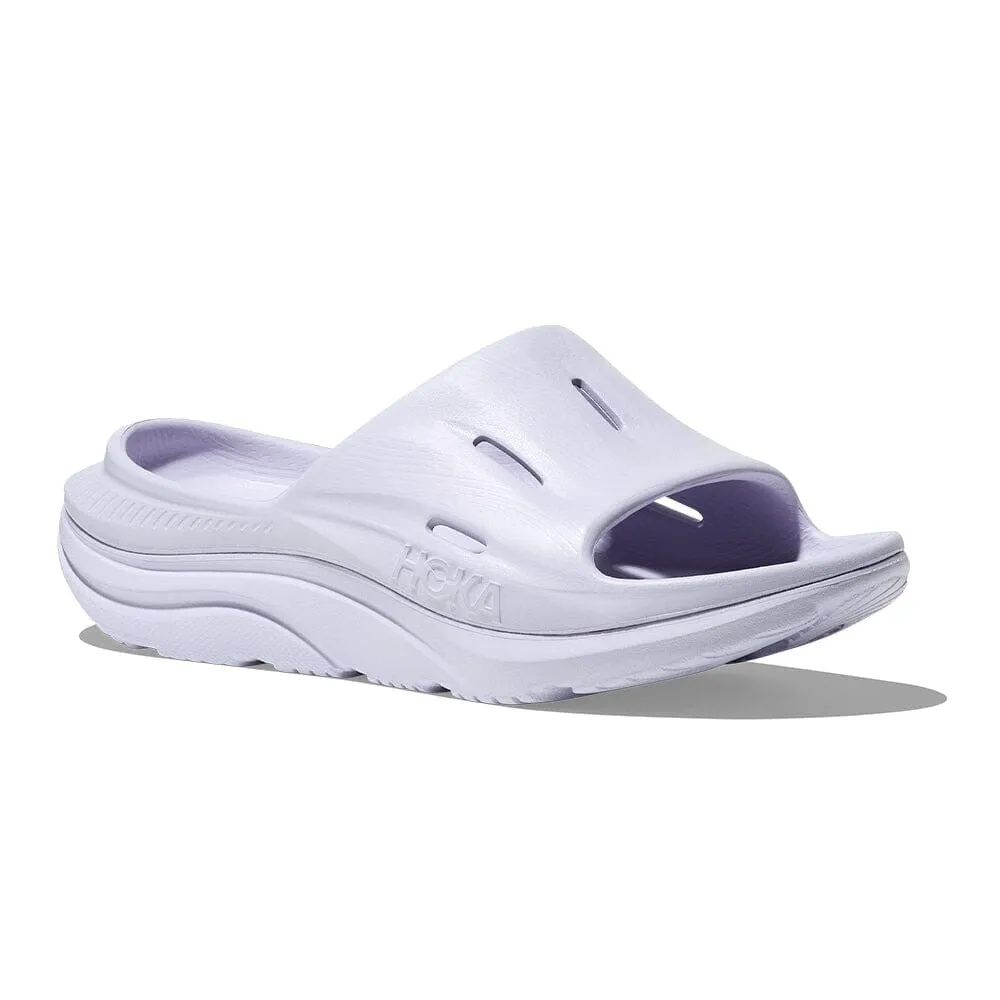 Casual Step Ribbon Tie Hoka One One Ora Recovery Slide 3 1135061-ETHR Unisex Ether Slip On Sandal ASM82 (W12-M10,Purple)