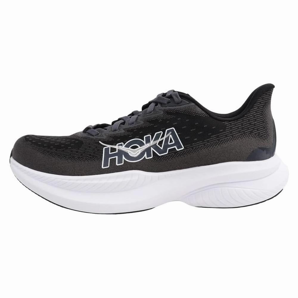 Hoka Mens Mach 6 Running Shoes - Black/White outdoor running shoe application