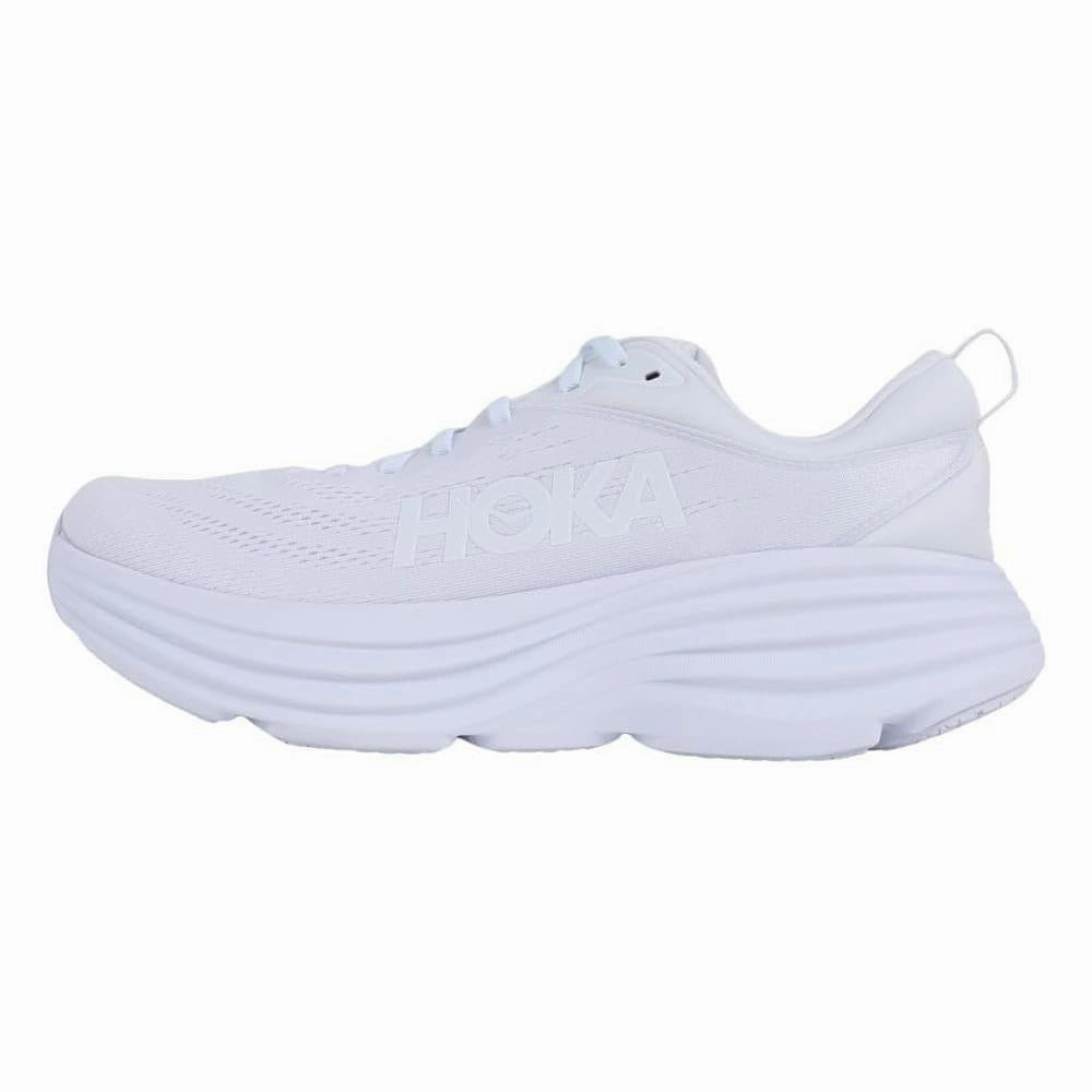 Hoka One Mens Bondi 8 Road Running Shoes - White Mobility - improving anti - slip shoes