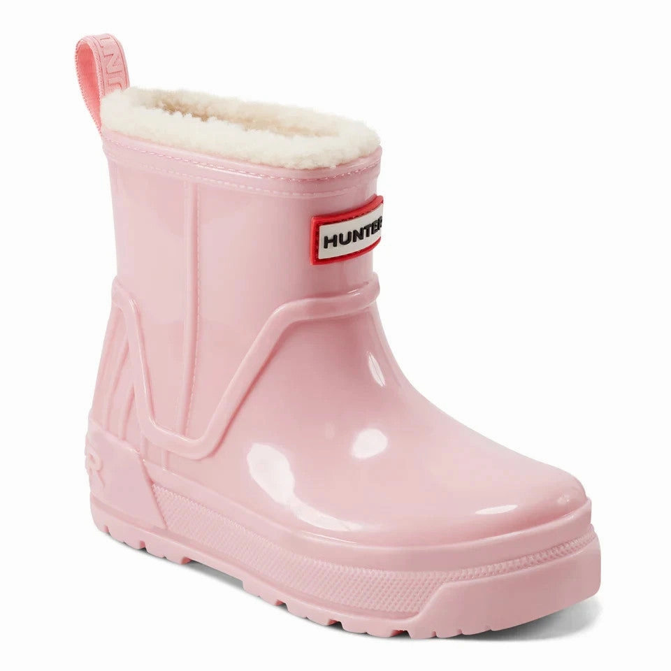 Hunter Gracey Kids Light Pink Waterproof Insulated Pull On Rain Boot GBO402 Durable Build Side Zip