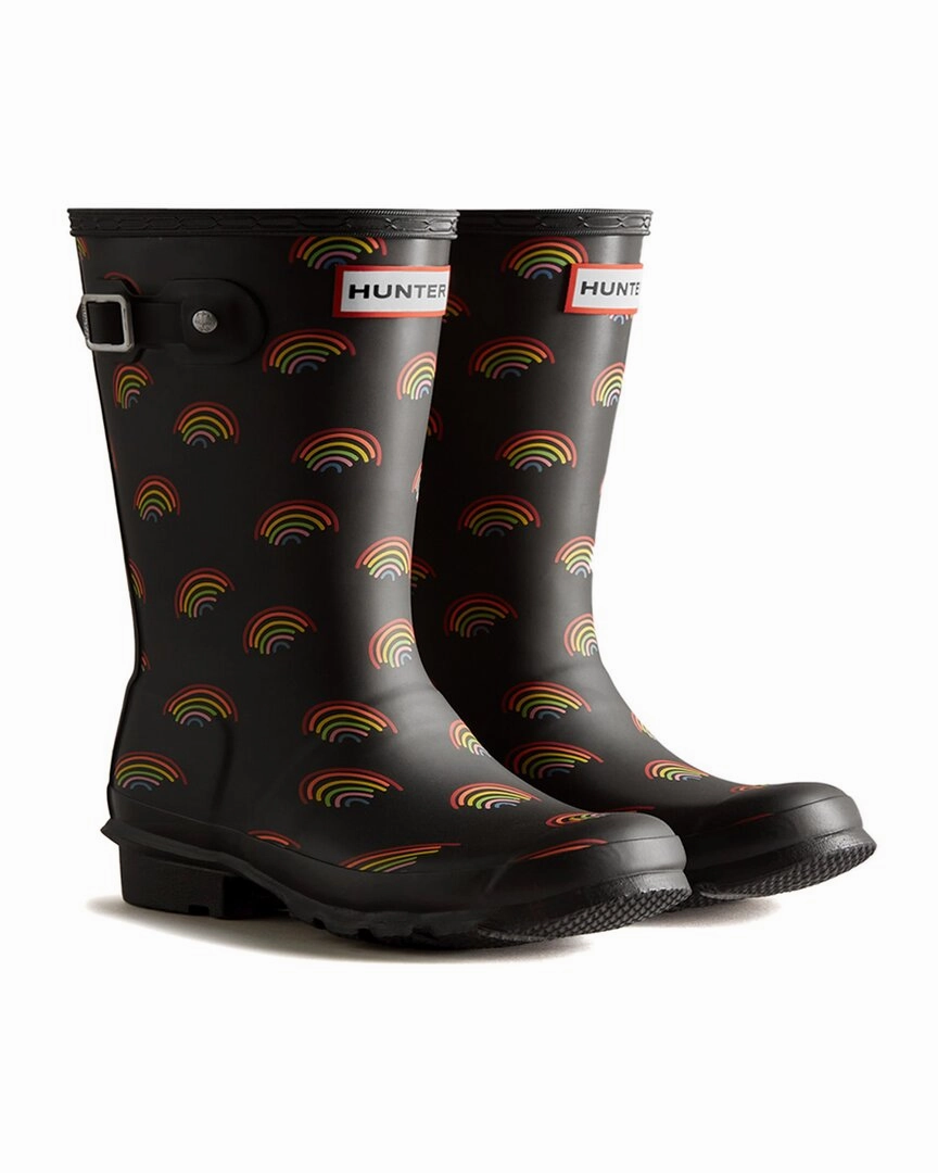 Hunter Original Mini Rainbow Print Boot Tough Sole Chunk Heel