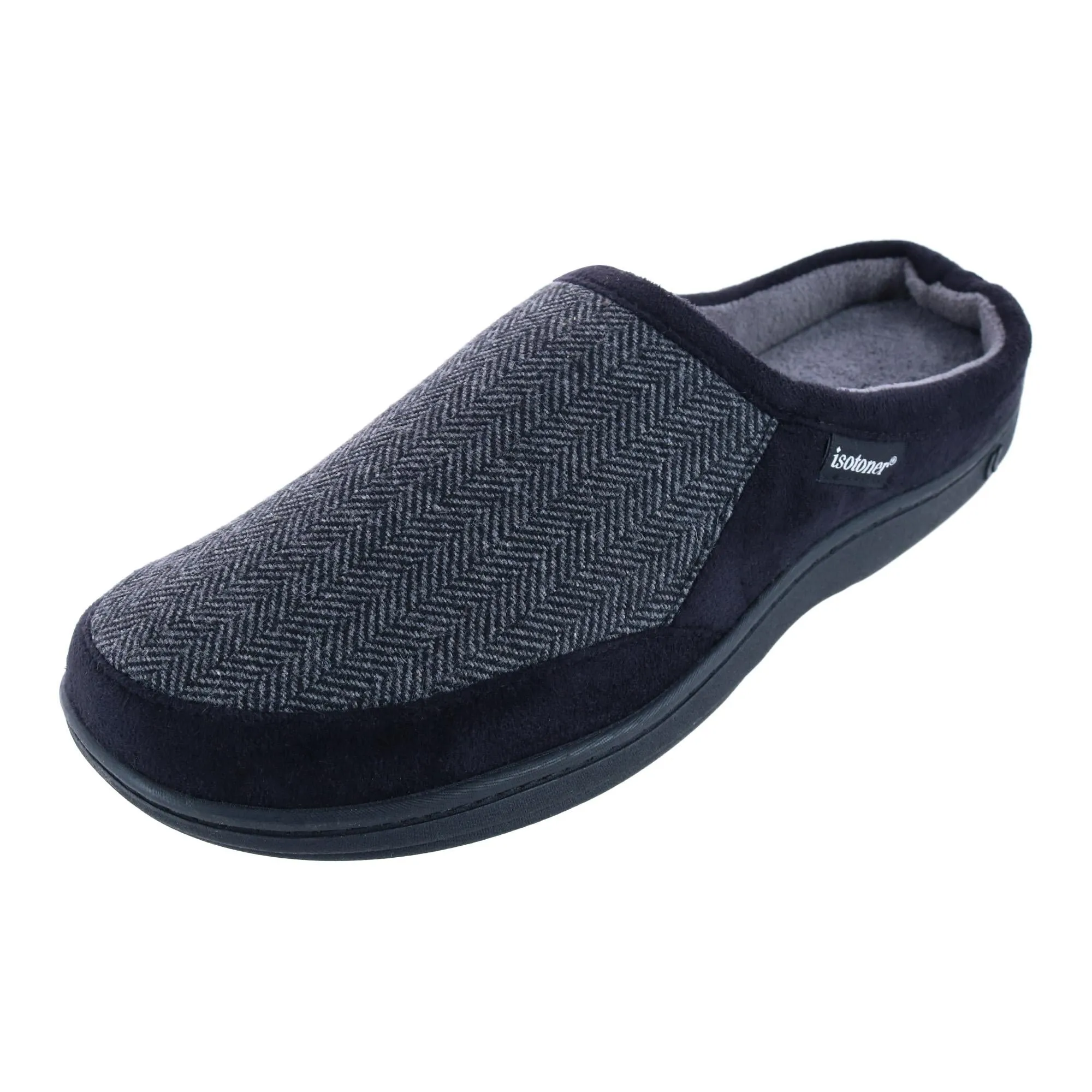 Men's Herringbone Logan Hoodback Slipper Non-Slip Grip Trendy Footwear Design