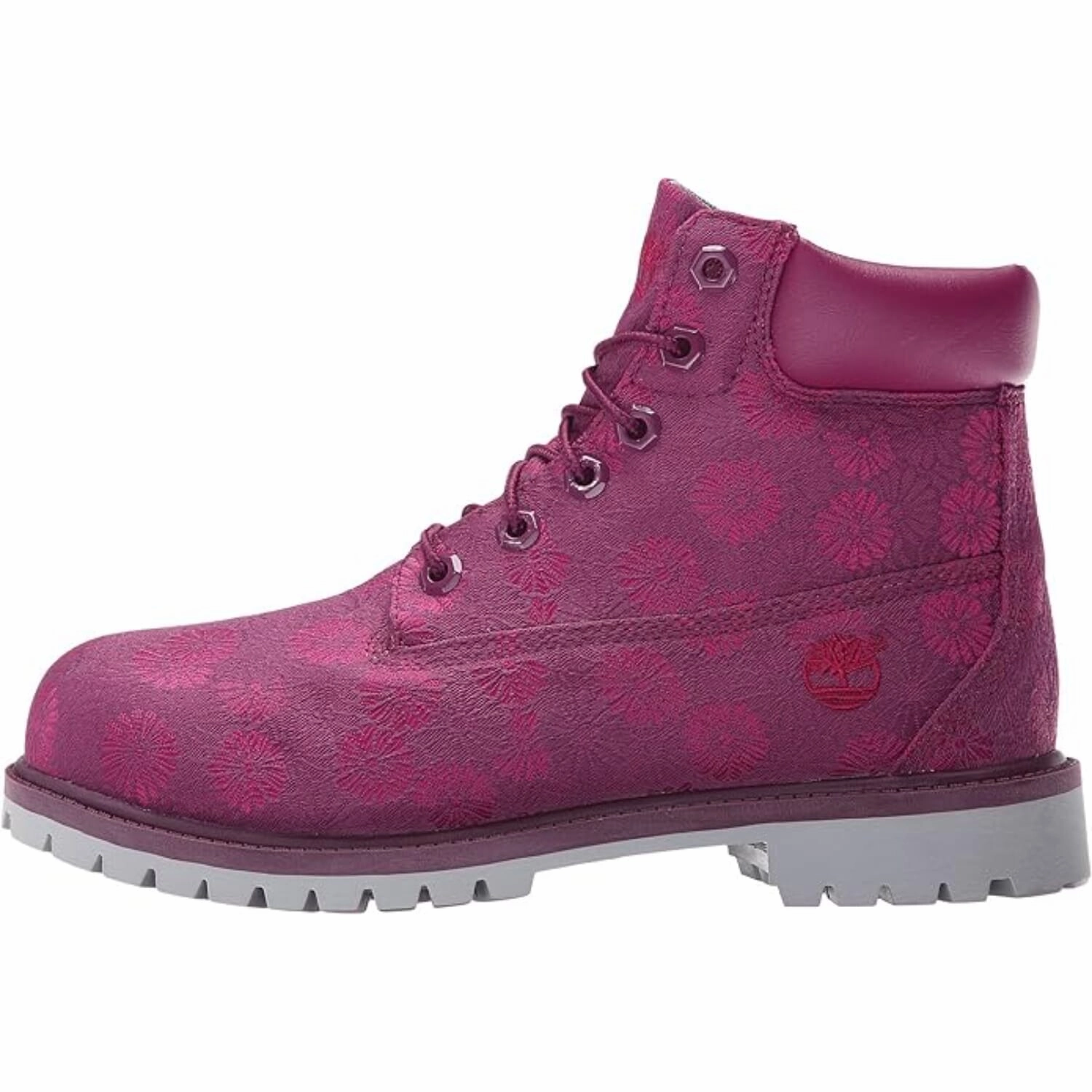 Timberland 6 Inch Classic Boot Magenta Floral  TB-0A174B-524 Grade-School All Weather Snow Trekker Multi Season