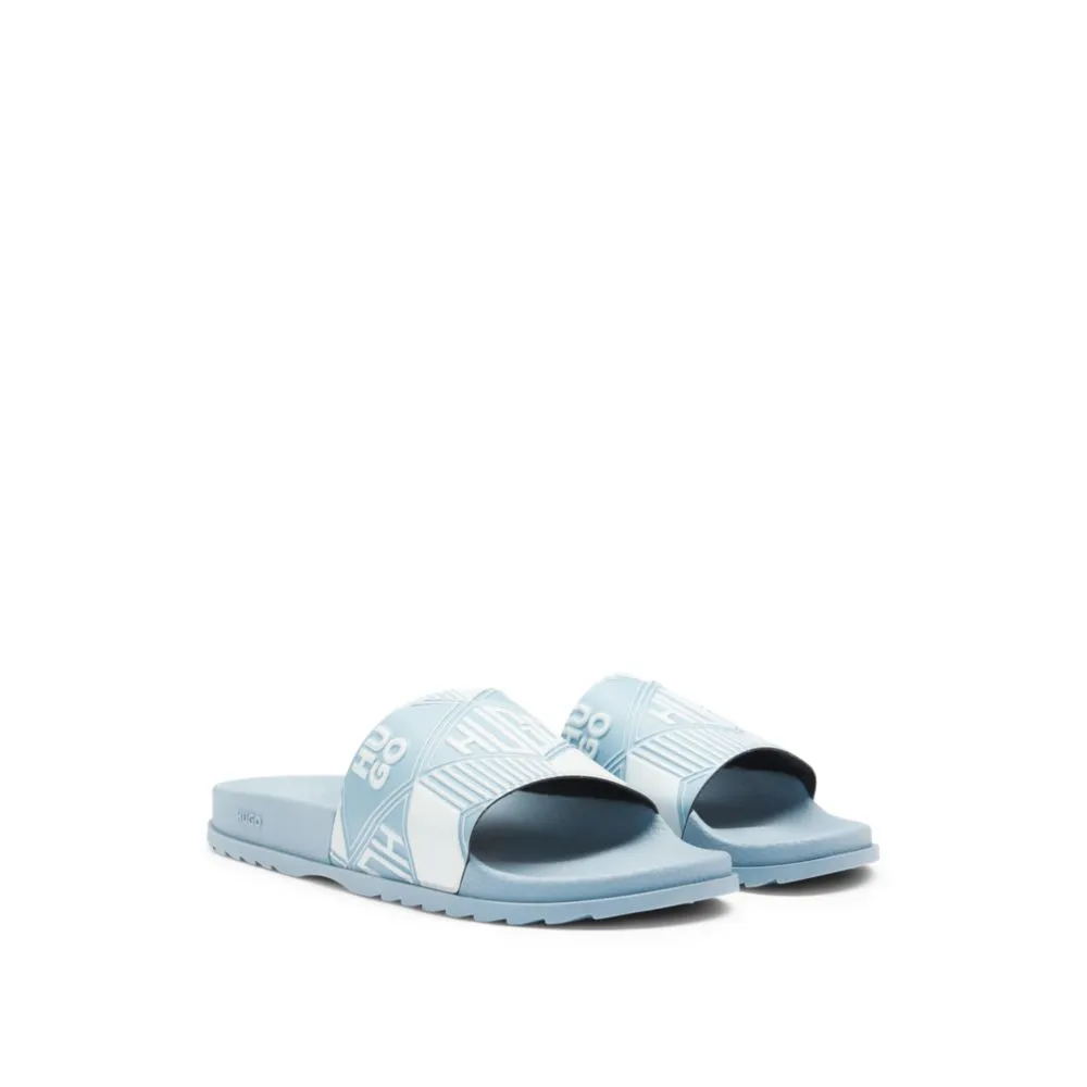 Italian-made slides with mixed logos Park Date Summer Travel Footwear