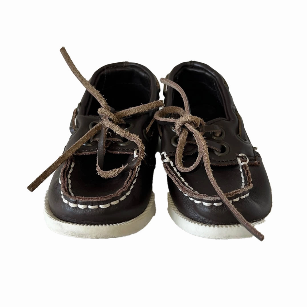 Janie and Jack Boys Brown Shoes No Tie Style Flexible Material