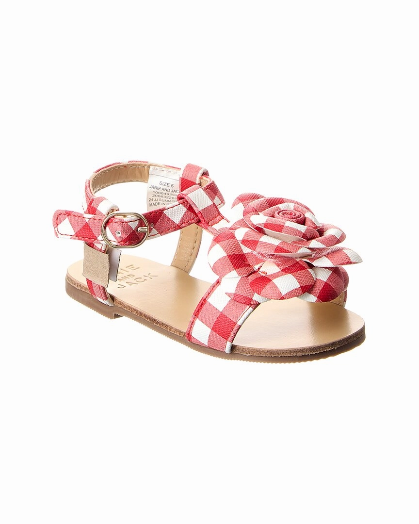 Comfortable And Lightweight Janie and Jack Gingham Flower Sandal